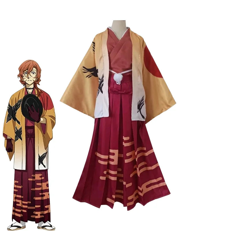 Bungo Stray Dogs Cosplay Costume Unisex Polyester Kimono Set