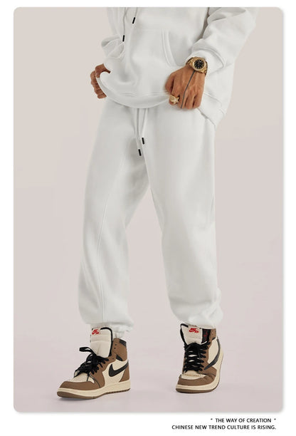 ZODF Unisex 345gsm Fleece Sweatpants Loose Fit Retro Hip Hop Winter Joggers HY0005