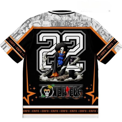 22 Jersey One Piece Brook Anime Y2k Korean Style Kpop Baseball Hockey T-shirt Fashion Streetwear Anime Daily Unisex Tops Tees