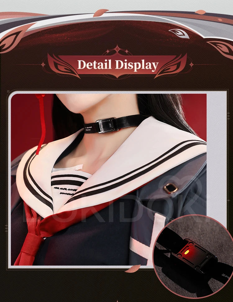 CHISA Cosplay Costume Game Wuthering Waves DokiDoki-SR Women Black JK Uniform Halloween CHISA Suit Coat Cosplay Wig