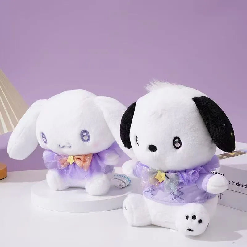 Aoger 20cm Kawaii Purple Cinnamoroll Pochacco Melody Kuromi Hello Kitty Stuffed Animals Plush Toy Cartoon Doll Pillow Girls Gift