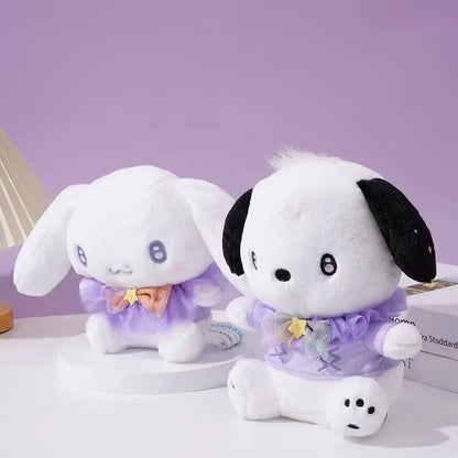 Aoger 20cm Kawaii Purple Cinnamoroll Pochacco Melody Kuromi Hello Kitty Stuffed Animals Plush Toy Cartoon Doll Pillow Girls Gift
