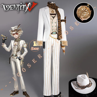 Identity V Prospector Cosplay Costume Wig Norton Campbell Uniform Hat Glasses Gambler in The Spotlight Halloween Women Men Props