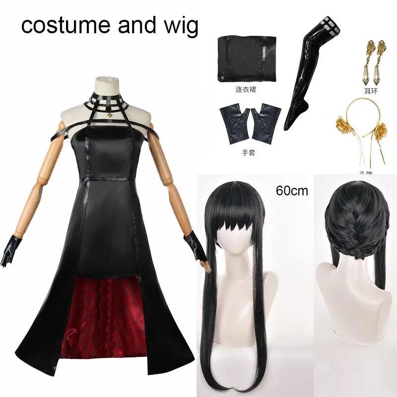 HOMCHEE TRENDS Yor Forger Cosplay Set Adult Cotton Polyester