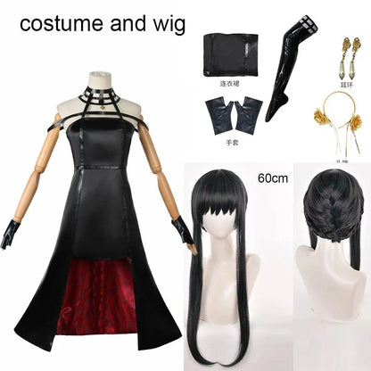 HOMCHEE TRENDS Yor Forger Cosplay Set Adult Cotton Polyester