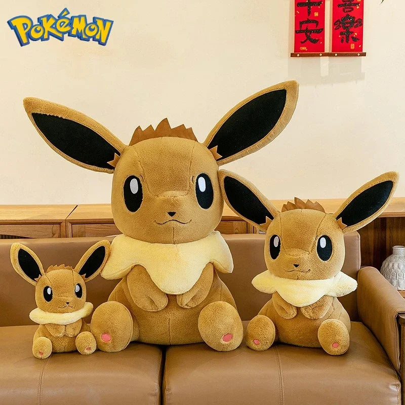 50/60/75CM Pokemon Eevee Plushies Cartoon Anime Kawaii Big Size Ornament Peluche Children Toy Stuffed Comfortable Soft Doll Gift
