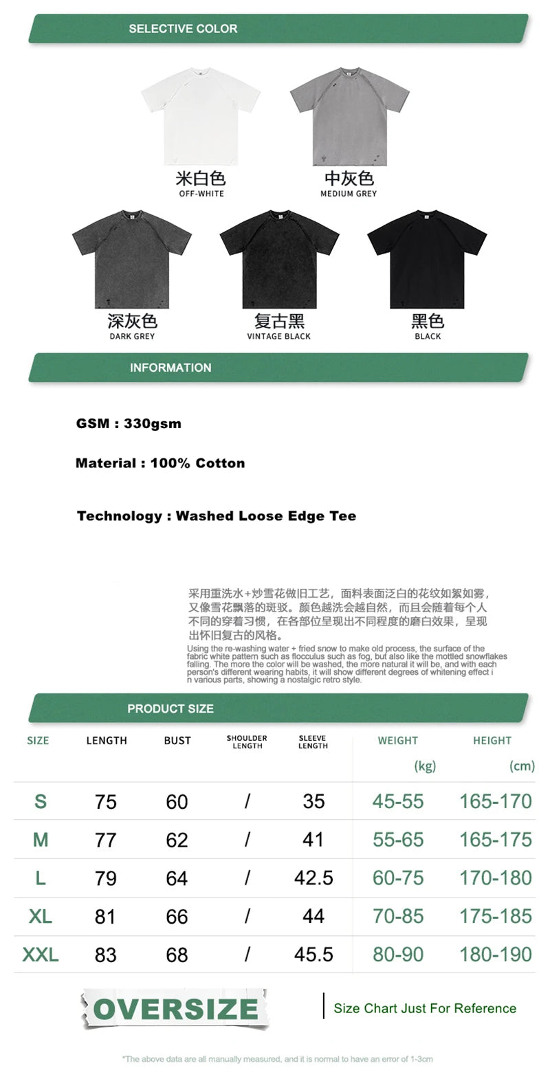 ZODF 2025 Men Summer Heavy Weight Washed 330gsm Cotton T-shirt Unisex High Street Distressed Holes Oversized T Shirts Tee HY0984