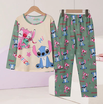 Kids Pajamas Boys Pyjama Set Toddler Girl Sleepwear Cute Cartoon Anime Pink Blue Long Sleeve Pijama