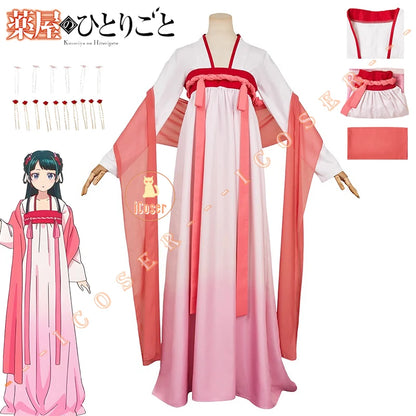 iCoser Anime The Apothecary Diaries Maomao Cosplay Costume Red Pink Dress Kusuriya No Hitorigoto Halloween Party for Women Girls