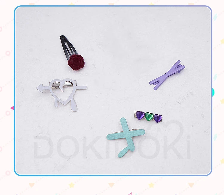 Yoisakii Kanadee Cosplay Costume Game DokiDoki-R Cosplay Women Cute Dress Cosplay Kanadee Bag Earphones Halloween Wig