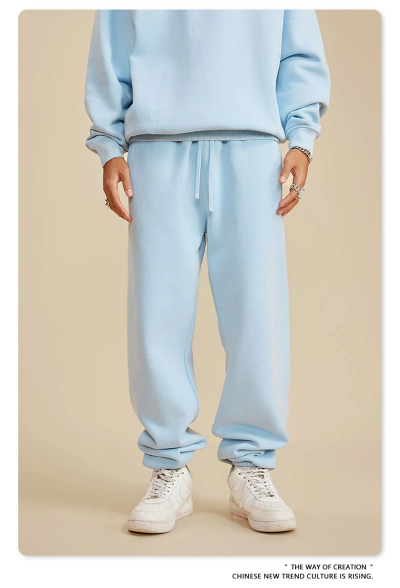 ZODF 2025 Autumn Winter Men’s Washed Fleece Sweatpants 355gsm Loose Retro Joggers Streetwear HY0653