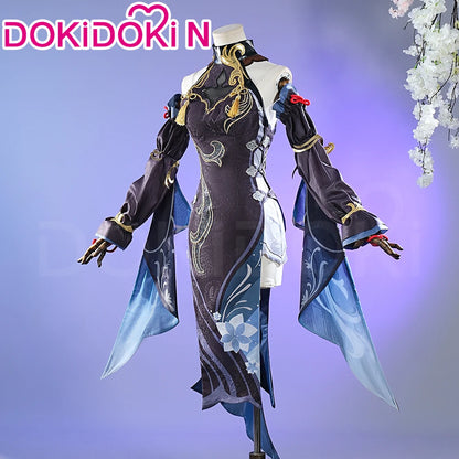 Shenhe Cosplay Costume Game Genshin Impact【XS-3XL】DokiDoki-N Shen He Skin Frostflower Dew Costume Lantern Rite Cosplay Plus Size