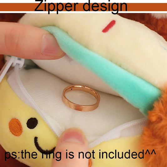 High Quality Birthday Gift Plush Toy Soft Cute Bear Fox Doll with Cake Decor Proposal Suprise Gift For GirlFriend