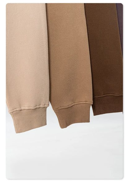 ZODF Fashion Winter Men Warm Zipper Fleece Hoodies Unisex Loose Basic 345gsm Knitted Hooded Hoodie Coats HY0904