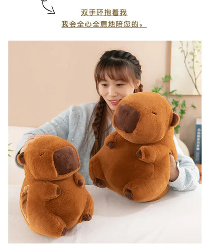 30/40cm Soft Capybara Hand Warmer Pillow Stuffed Funny Capybara Plush Hand Warmer Cartoon Portable Capybara Plush Stuffed Doll
