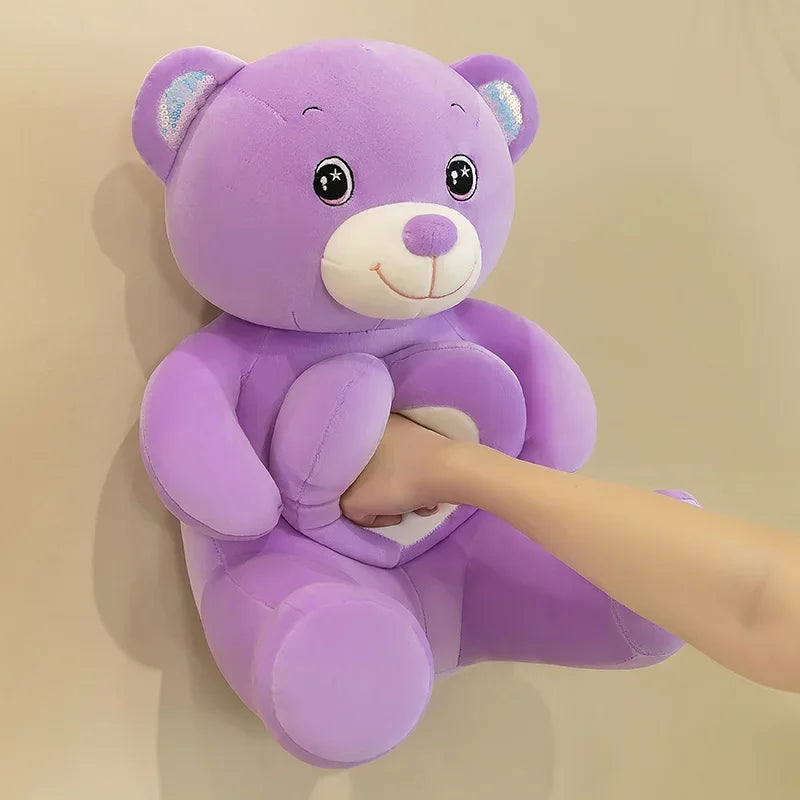 Soft Plush Doll for Children Girlfriend and Wife Heart Little Bear Stuffed Animal Bear Plush Toys Women Valentines Day Gift