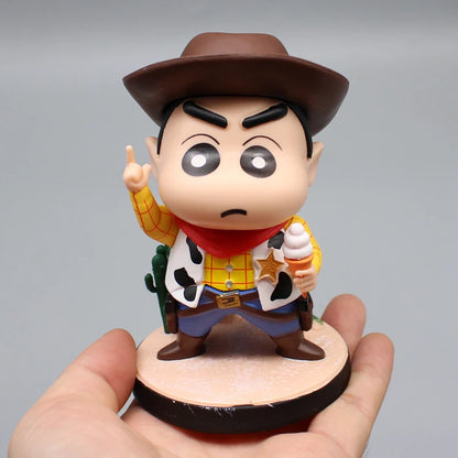 12cm Crayon Shin Chan Woody Cowboy Anime Action Figure Model Statue Desktop Decoration Toy Gift - Shinchan