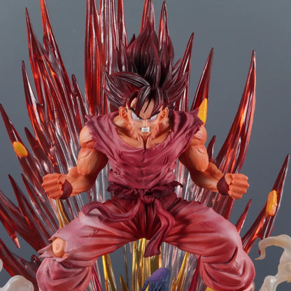 38cm Anime Dragon Ball Kaiouken Goku PVC Action Figure Statue Desktop Ornament Model Toy Gift