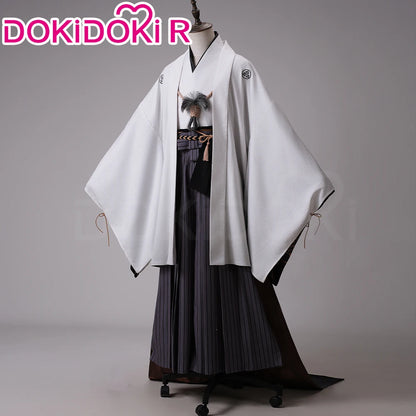 Kotoyuki Tsuneki Cosplay Costume Game【S-2XL】DokiDoki-R Men White Black Kimono Fox Mask Cosplay Suits Plus Size