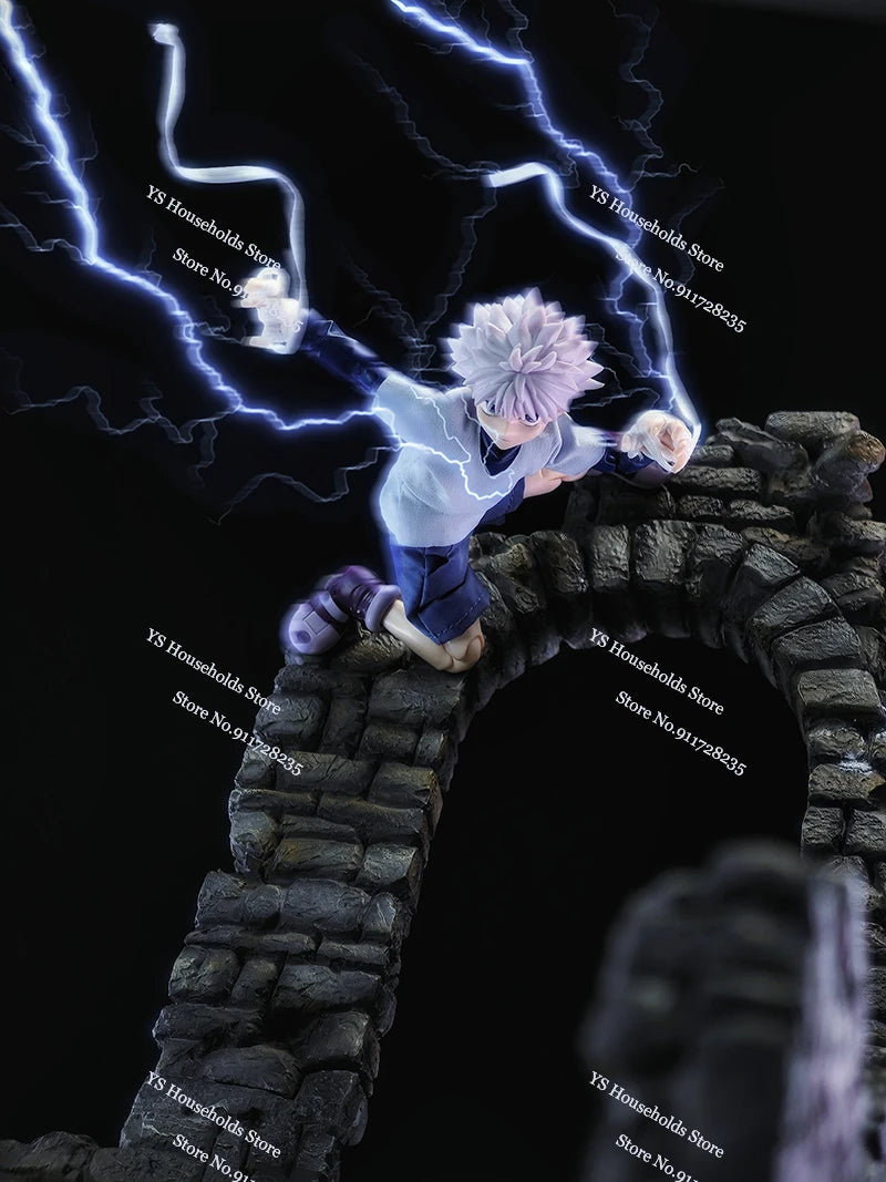 1/12 Killua Zoldyck Anime Boy Figure Mini T-shirt Shorts White Cloth Belt Clothes Toys Accessory For Hunter Shf 6inch Soldier