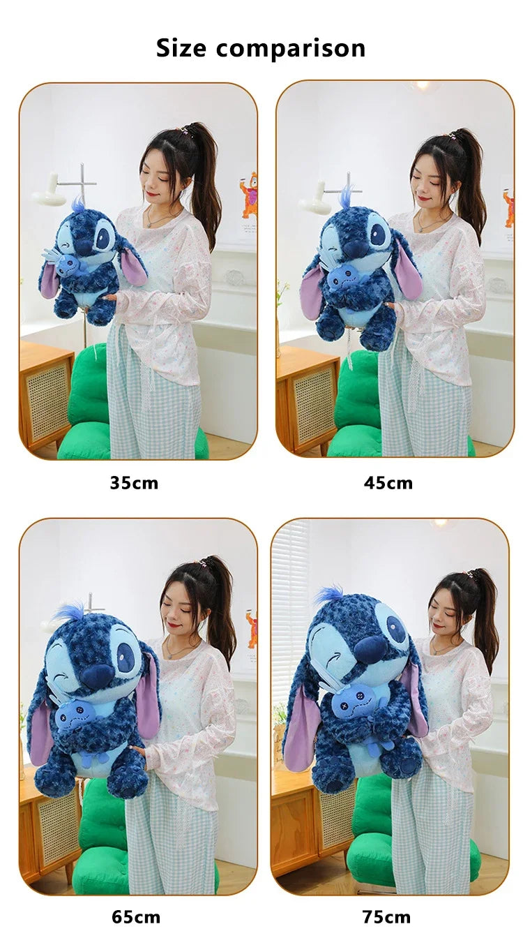 30/85cm Lilo and Stitch Disney Plush Toys Pink Kawaii Scrump Anime Cartoon Plushie Sakura Stich Dolls Soft Stuffed Gift for Kids