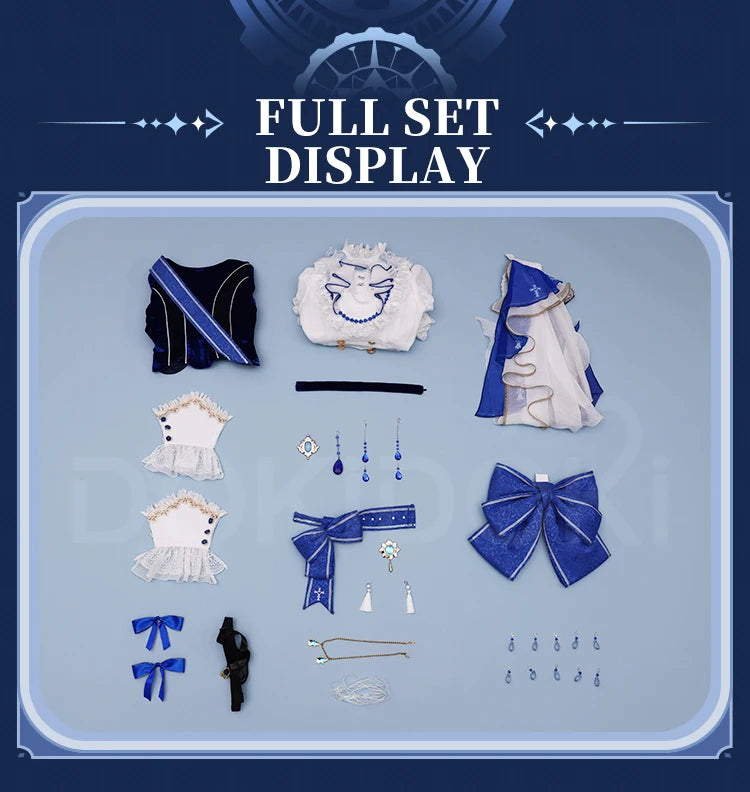 IN STOCK Focalors Furina Doujin Cosplay Costume Game Genshin Impact DokiDoki-SR Fontaine Hydro Focalors Women Waltz Dress Lolita