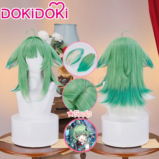 IN STOCK Huohuo Wig Game Honkai: Star Rail DokiDoki Cosplay Wig Women Green Cute Long Hair Honkai Huo Huo Wig Ears Free Wig Cap