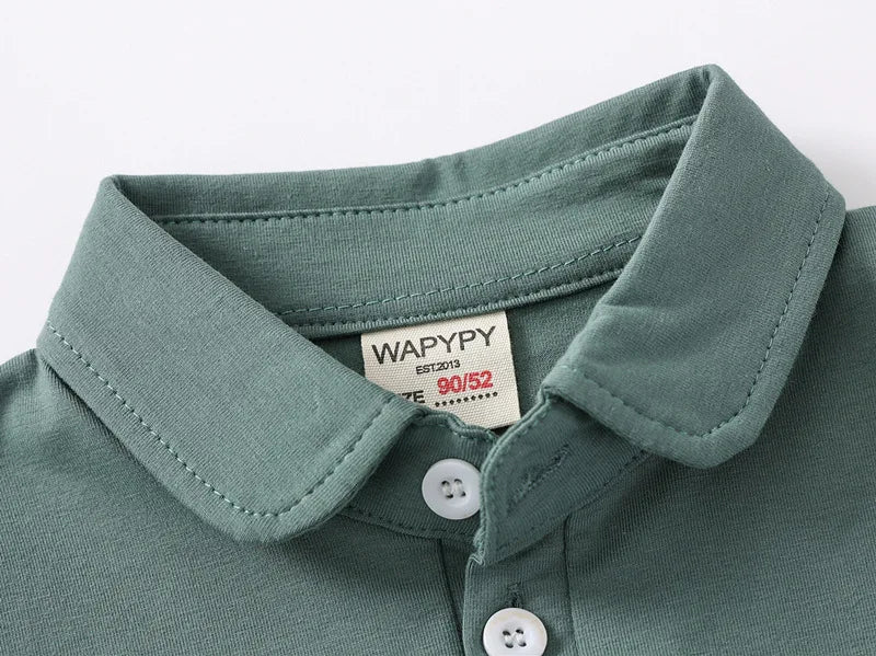 Children's Polo Shirts for Baby Boy Clothes 6 to 9 12 18 24 Months Blue Toddler Kids Tshirt Turn Down Collar Polos with Pocket