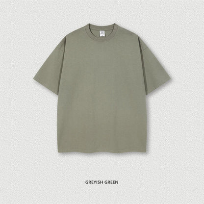 ZODF Trendy Summer 260gsm Cotton Oversized T Shirts For Men Unisex Male Kanye West High Street Solid Tees Brand Tops HY0122