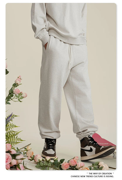 ZODF New Men Heavy Weight 440gsm Solid Sweatpants Unisex Loose Basic Casual Comfortable Sport Pants Joggers Streetwears HY0628