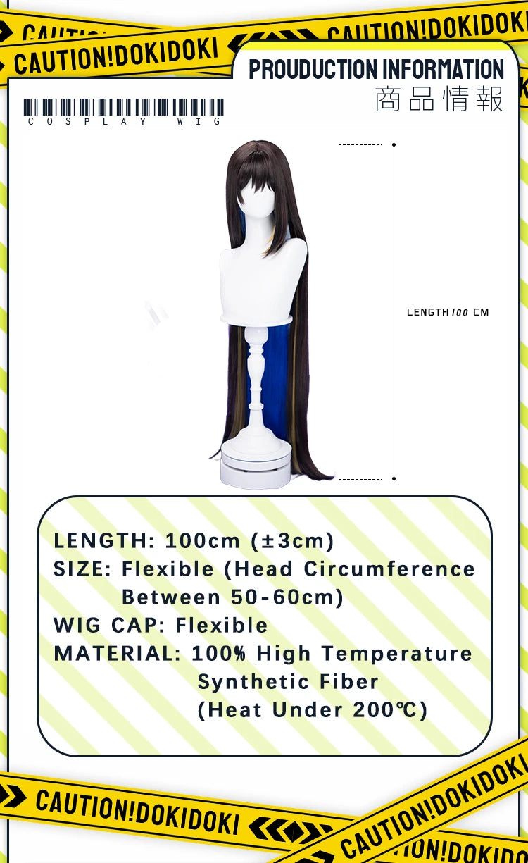 IN STOCK Evernight Cyrene Dan Heng Wig Game Honkai: Star Rail DokiDoki Dan Heng Permansor Terrae Horns Cyrene 120cm Wig