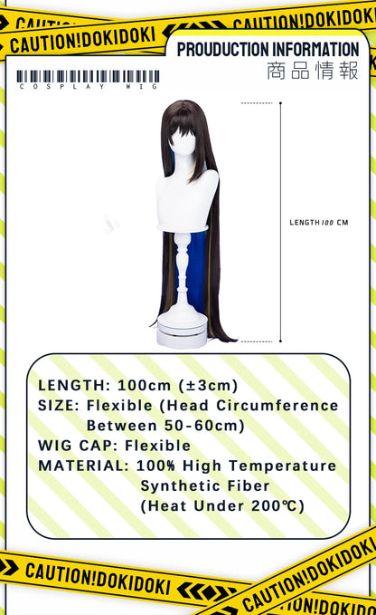 IN STOCK Evernight Cyrene Dan Heng Wig Game Honkai: Star Rail DokiDoki Dan Heng Permansor Terrae Horns Cyrene 120cm Wig