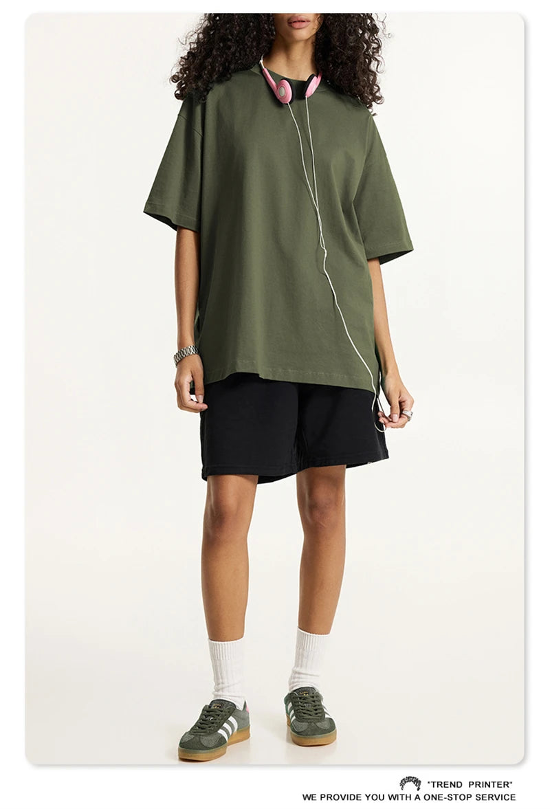 ZODF 2025 Summer Men 180gsm Solid T-Shirts Women Unisex Loose Basic Breathable Cotton T Shirt Brand Tees HY0971