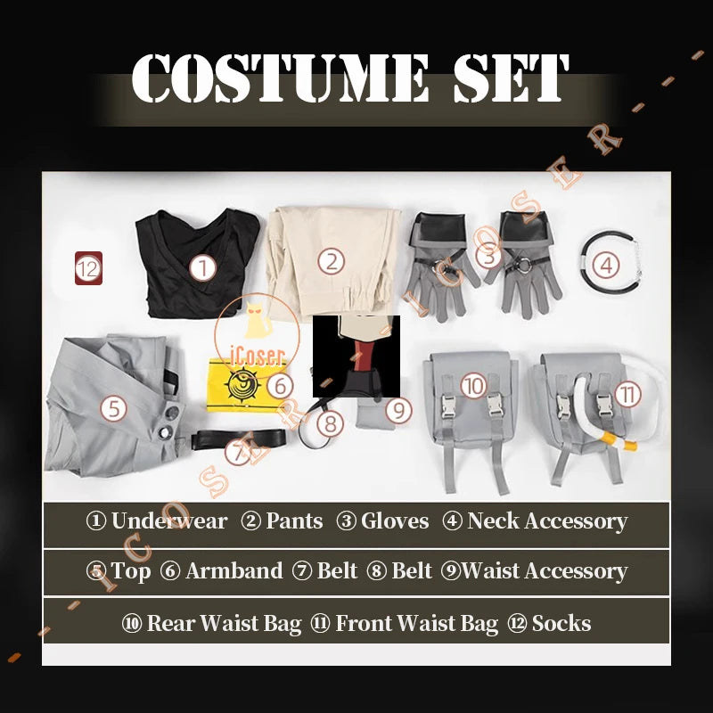 iCoser Anime Gachiakuta Rudo Surebrec Cosplay Costume Uniform Hoodie Gloves Akuta Cleaners Halloween Party Women Men Carnival