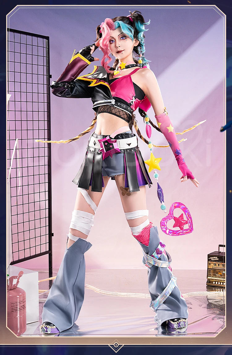 IN STOCK Jinxx Cosplay Costume Game DokiDoki-R Women Cute Pink Dress Valentine Costume Jinxx Cosplay