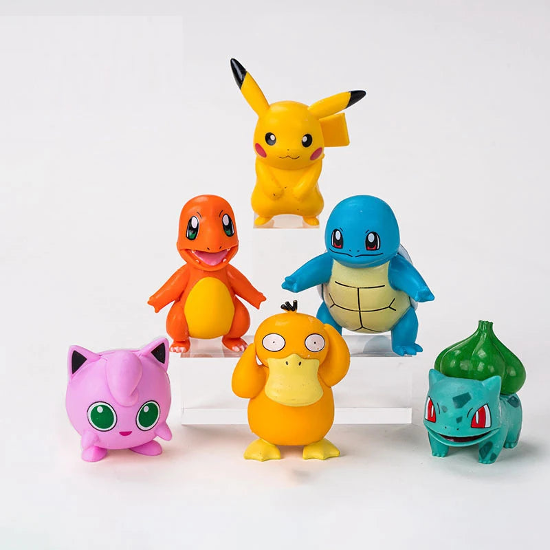 Hot Pokemon Anime Figures Pikachu Toys Model Charmander Psyduck Squirtle Jigglypuff Bulbasaur Kawaii Collect Dolls Kids Gift