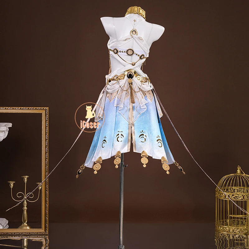 Wuthering Waves Iuno Cosplay Costume Wig Dress Headwear Shorts Rinascita Carnival Halloween Party for Women Girls Props iCoser