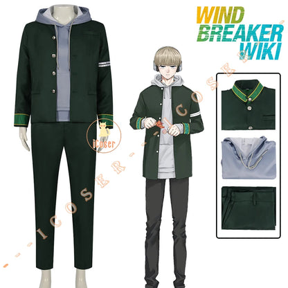 Anime WIND BREAKER Ren Kaji Cosplay Costume Wig Jacket School Uniform Hoodies Bofurin Halloween Party for Women Men Carnival Cos