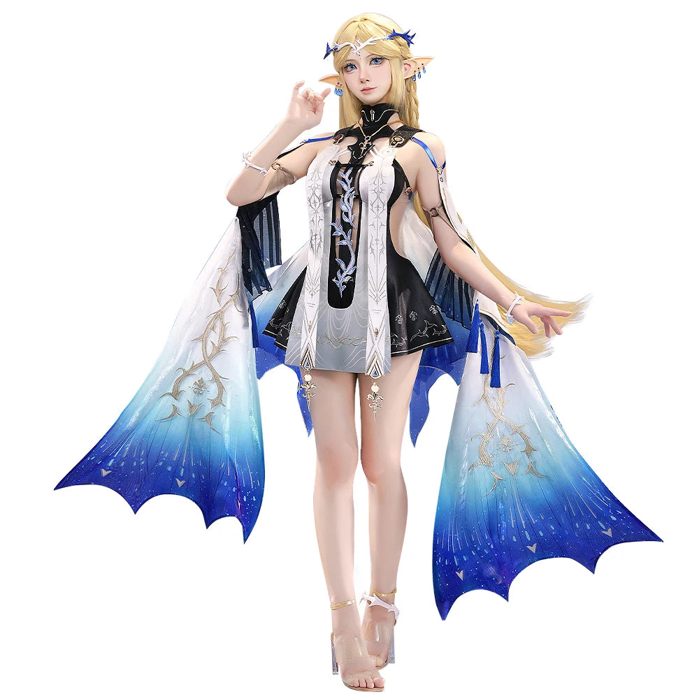 Cartethyia Cosplay Costume Game Wuthering Waves DokiDoki-SR Women Dress Cantarella Halloween Cosplay Wig