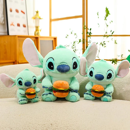 New 30/50cm Disney Kawaii Burger Stitch Plush Toy Cartoon Anime Needle Cute Sleeping Pillow Plush Doll Girl Holiday Gift
