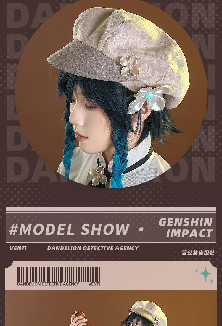 IN STOCK Venti Doujin Cosplay Game Genshin Impact DokiDoki-SR Venti Cute Cosplay Costume Detective Venti Genshin Impact Costume