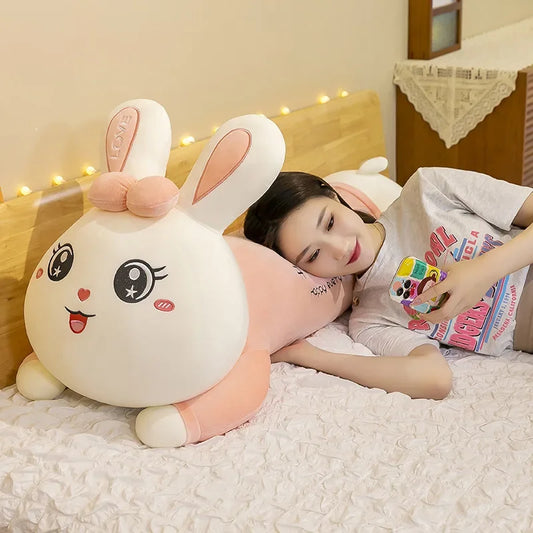 New 70-110cm Cute Rabbit Girlfriend Pillow Plush Toys Stuffed Pause Office Nap Sleep Pillow Cushion Gift Doll for Kids Girls