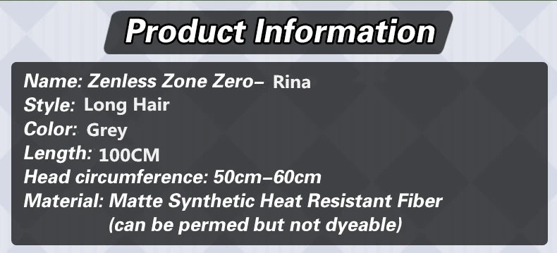 IN STOCK UWOWO Game Zenless Zone Zero/ZZZ Rina Alexandrina Maid Dress Wig Cosplay Hair Long Grey Hair