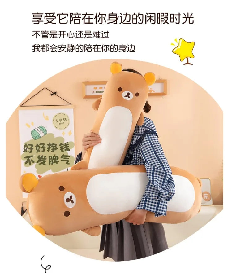 60/80/100cm Big Size Rilakkuma Kawaii Anime Plush Stuffed Doll Cartoon Room Decor Plush Pillow Children's Holiday Gift