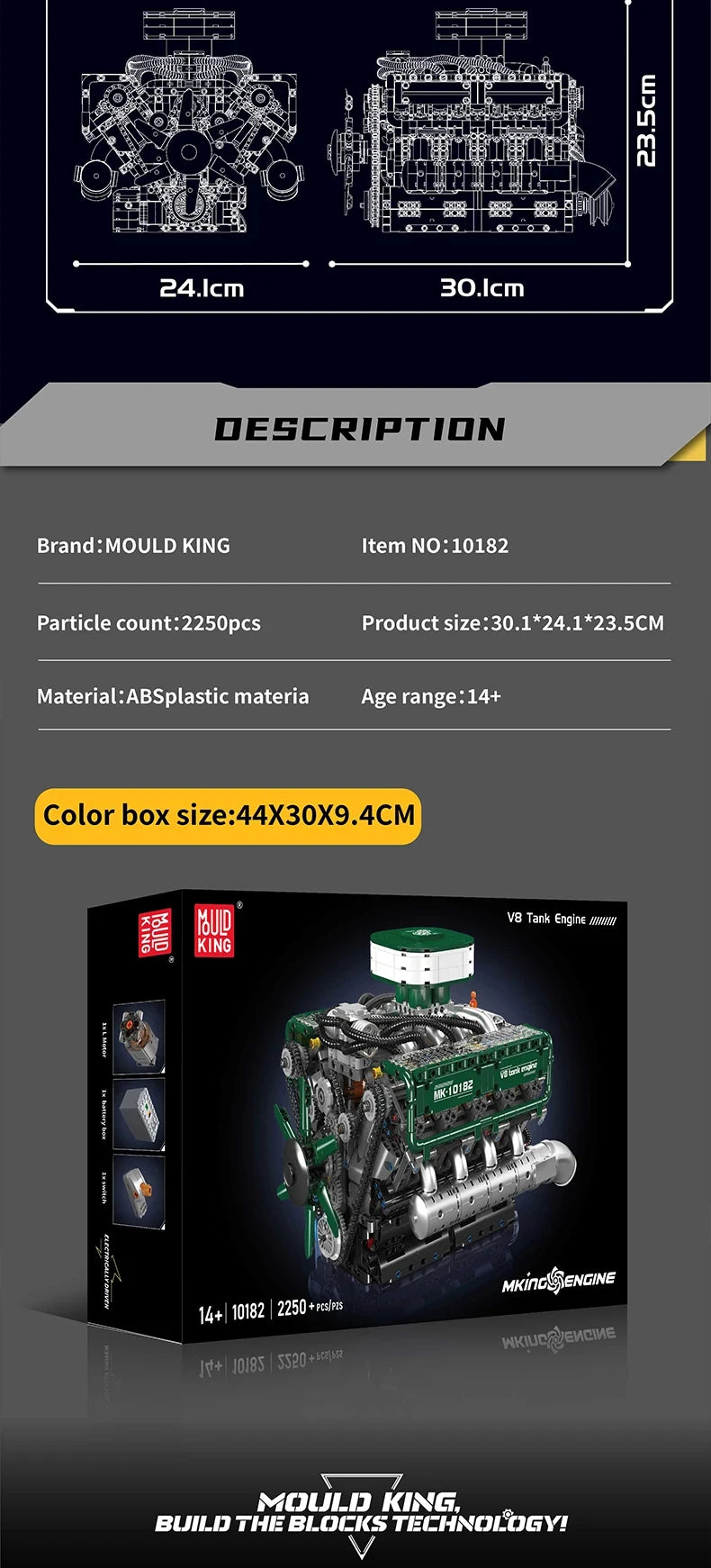 MOC Technik Electrically Driven No.V8 Engine Model Car Building Blocks Set Creative Educational Toy christmas Gifts for Boy Kids