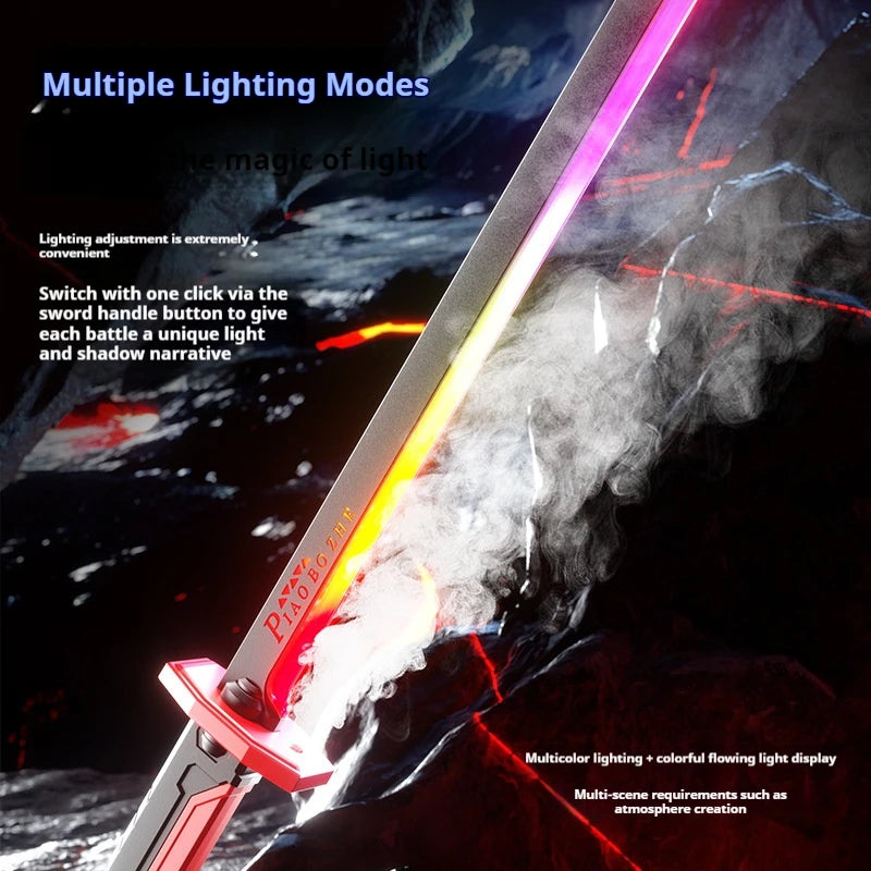 New Laser Sword with Smoke Multi-Color Changing LED Lights Sound Effects Sci-Fi Toy Prop for Kids and Adults Cosplay
