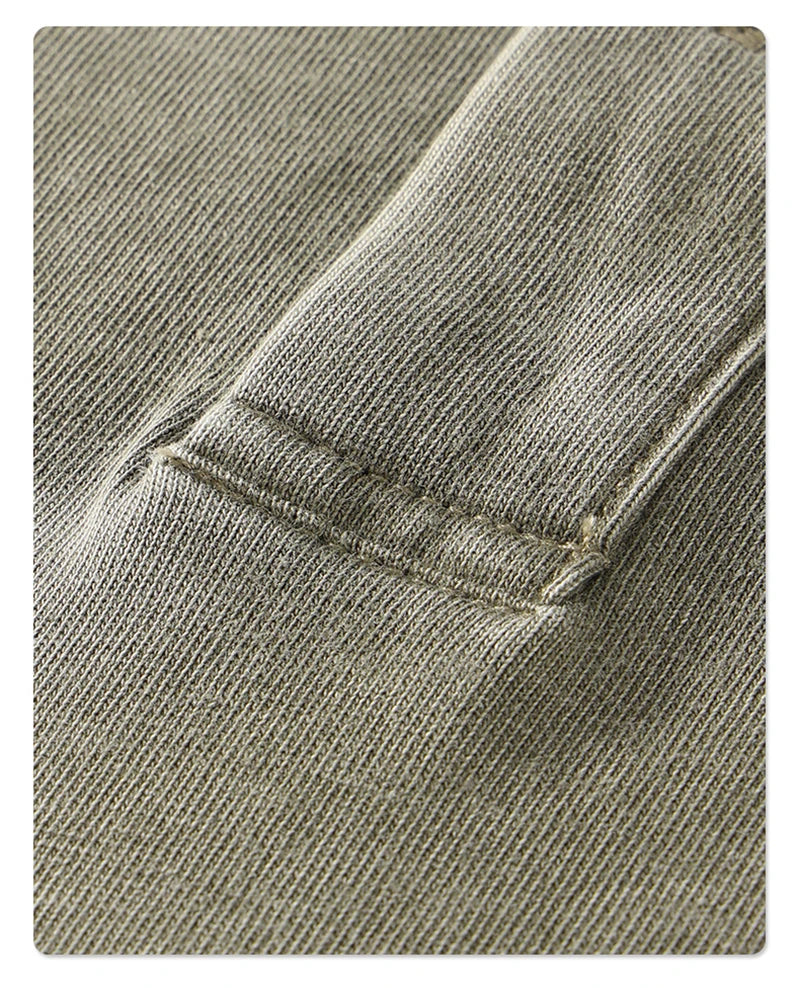 ZODF Summer Men Batik Washed 275gsm Cotton T Shirt Unisex Retro Turn Down Collar Short Sleeve T-shirts Tees HY0533