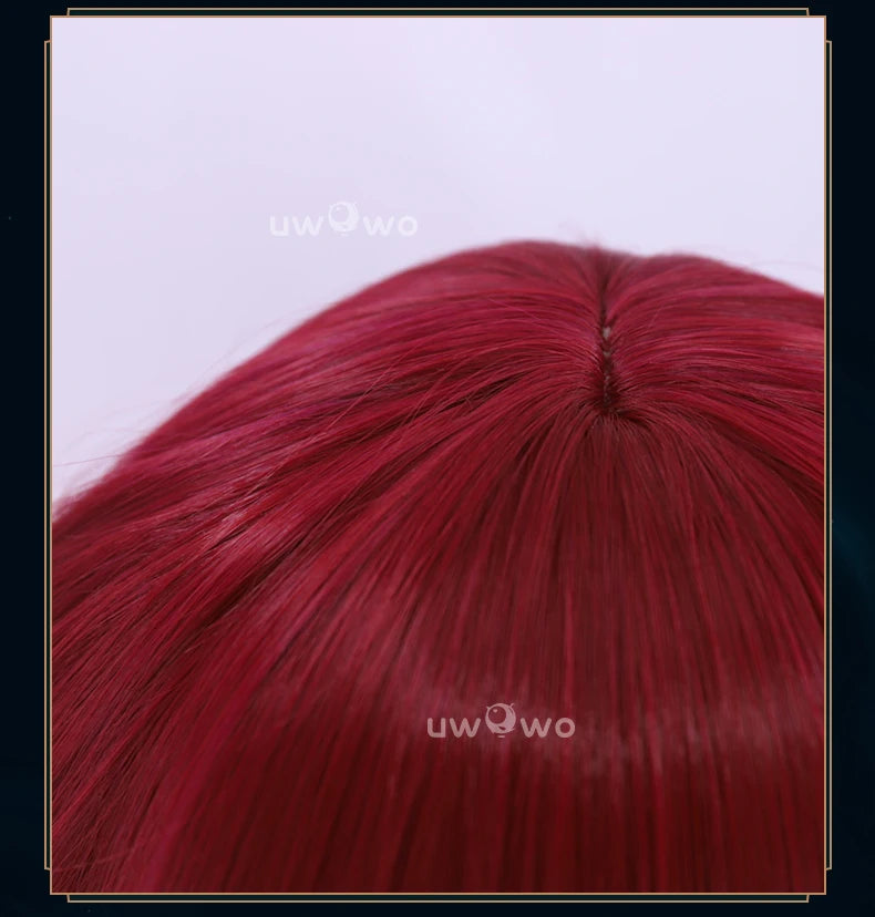 UWOWO Ahri Wig Game League of Legends/LOL: Foxfire Ahri 2023 ASU Cosplay Wig Long Hair with Ear Brown Red Hair 80CM