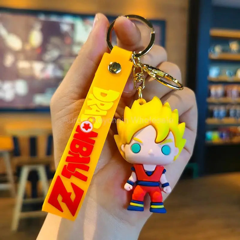 Anime Dragon Ball Keychain Z Super Saiyan Son Goku Bulma Broly Piccolo Majin Buu Series Car Pendant Children Keyring Toys Gifts