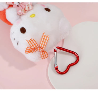 Genuine Sanrio Hello Kitty Kuromi Melody Pachacoo Cinnamoroll Stuffed Toy Pendant Cute Plush Toys Keyring Keychain Birthday Gift